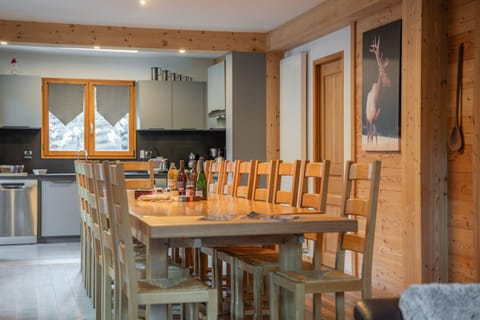 Dining table for 20 people with open kitchen