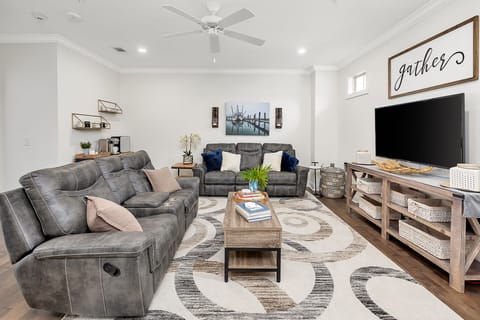 Large media room on second floor. 