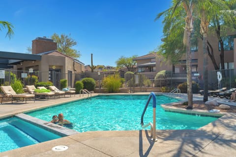 A nicely landscaped pool is perfect for a day or evening dip!