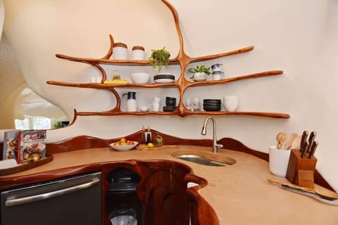 A classy kitchen equipped with all your cooking necessities for the perfect meal!