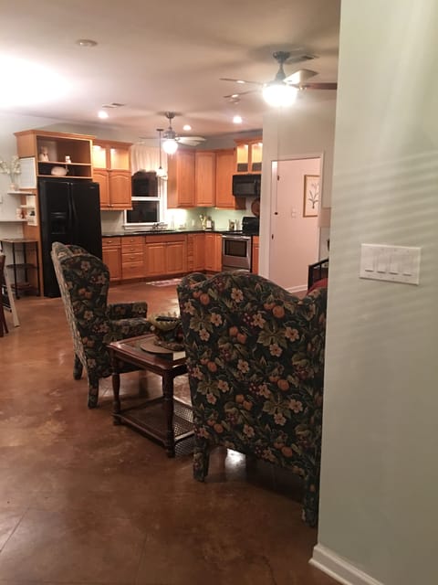 View of living space upon entry