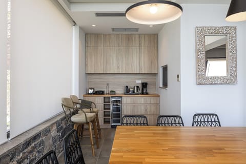 Kitchen counter adjacent to the dining area.