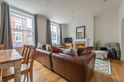 Spacious lounge with large comfy sofa