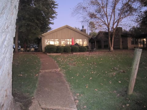 Front of the house and walkway to the dock
