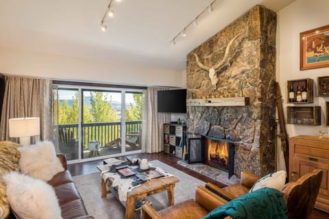 Living Area with fully functional fireplace