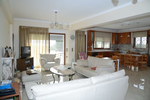 Living Room and Open-Plan Kitchen.