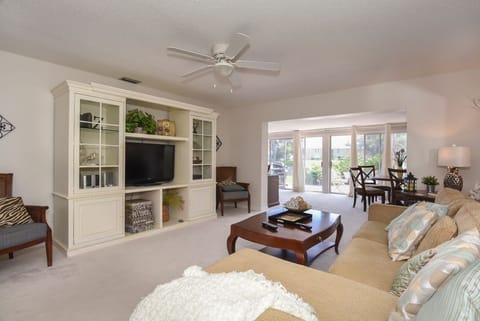 Living Room with sleeper sofa lovely water view
