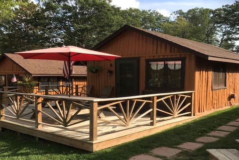 Nice Size Deck with a Picnic Table, 2 Chairs and Weber Charcoal Grill