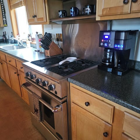 the Viking stove in the kitchen