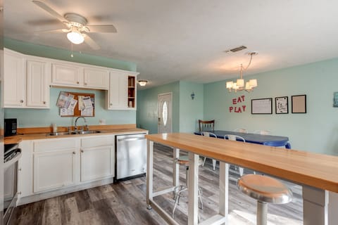 Kitchen dining area showing the front door