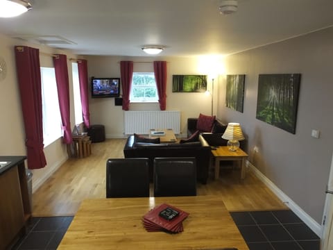 View from the kitchen into the living space of Maggie's Mews