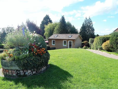 Cabin view from top lawn.