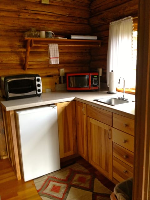 Kitchenette equipped for light cooking.