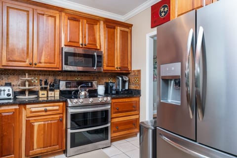 Stocked Kitchen with brand new appliances.