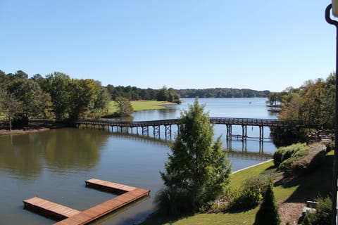 View of docks and 10th hole over the water