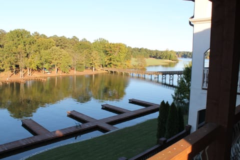 View of docks from outdoor deck
