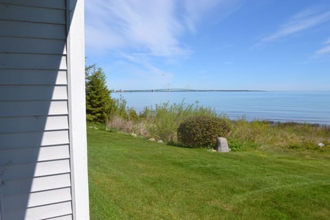 Picture from your patio looking at the pool and Lake Huron