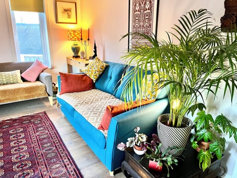 living room with sofa bed