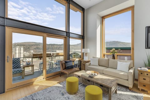 Living room with views of the River