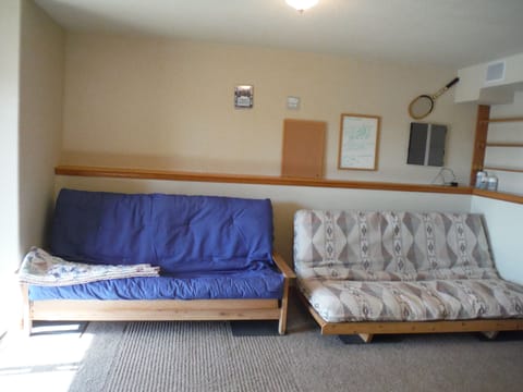 2 Queen Futons add seating and sleeping space to spacious walk-out living room