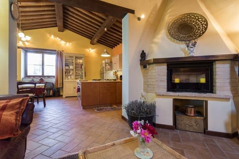 Cozy fireplace in living room