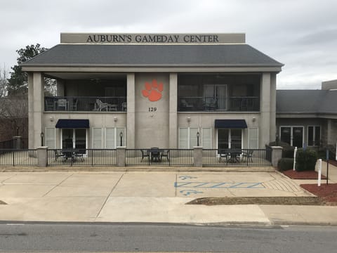 This is the front of the common area at Auburn Game Day Center