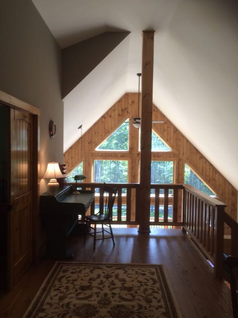 Loft area with a study