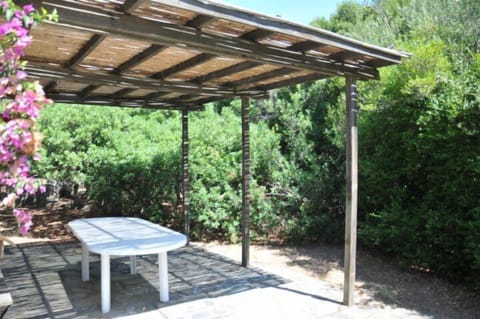 Covered side terrace.