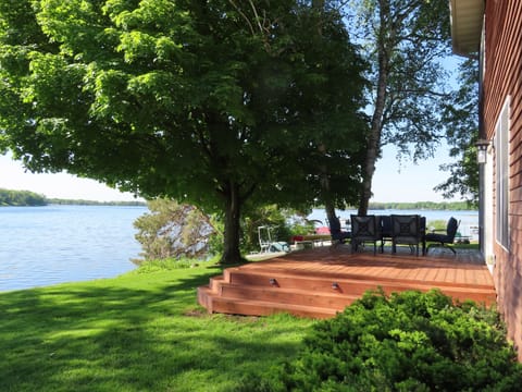 Enjoy your morning coffee just steps from the lake on our new 13x20' deck.