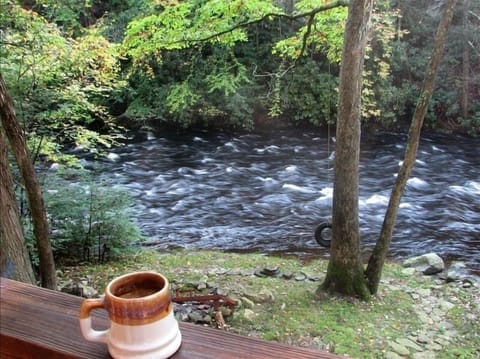 This second floor deck overlooks the Bush kill creek