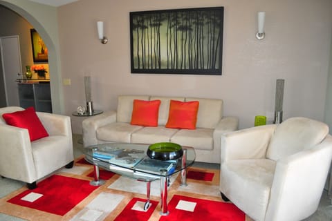 Contemporary design with modern art makes this an oasis for special memories with family and loved ones.