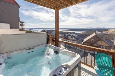 Soak in the hot tub with a view!