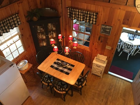 View of the dining area from the loft.