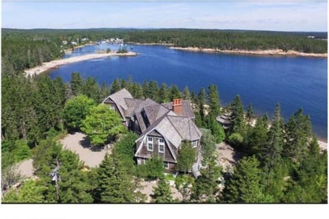 This is our Schoodic Peninsula Retreat, with Bunker's harbor in the background.