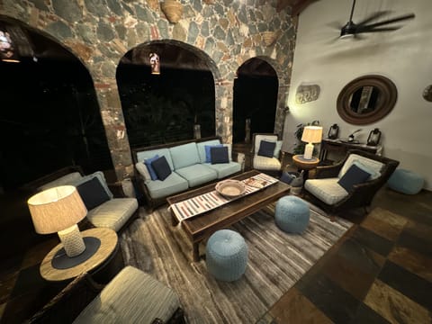 Living area at night.