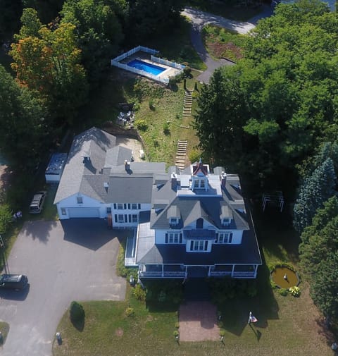 The Sutton House B&B estate with pool and extra parking.