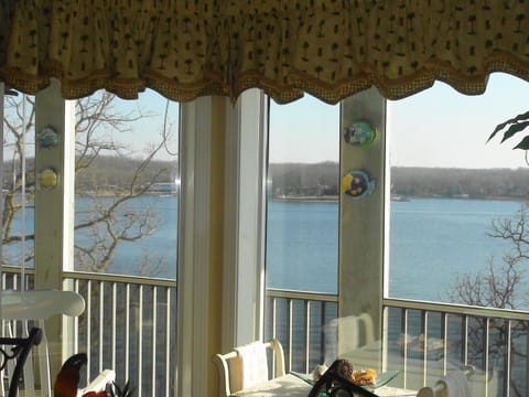 View from the kitchen and dining room.