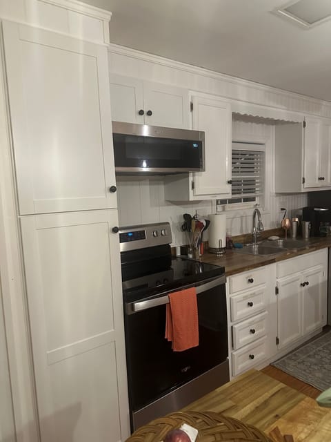 Fully-stocked kitchen.