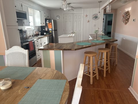 Dining room and kitchen, view from living room.