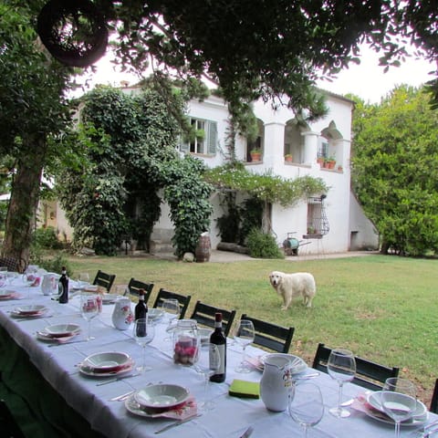 Outdoor banquet area