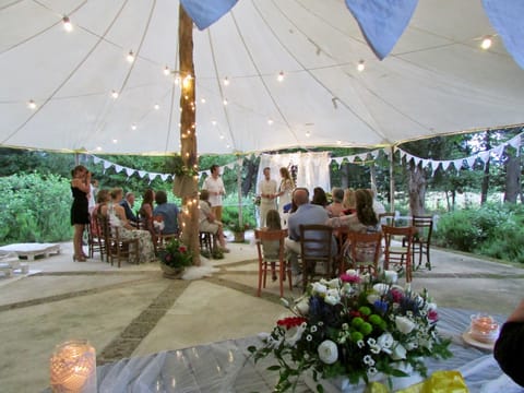 Outdoor banquet area