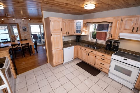 KI has 2 fridges w/icemakers, 2 stoves, buffet counter-all open to dining area.