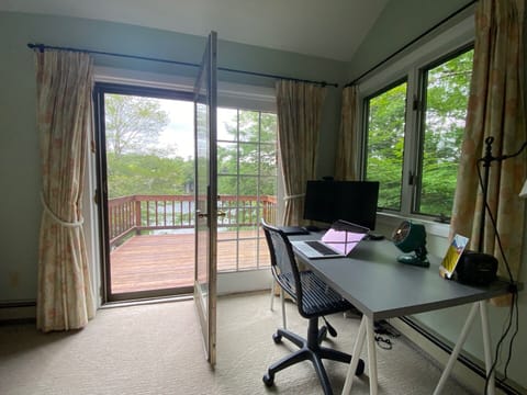 Workspace in primary bedroom