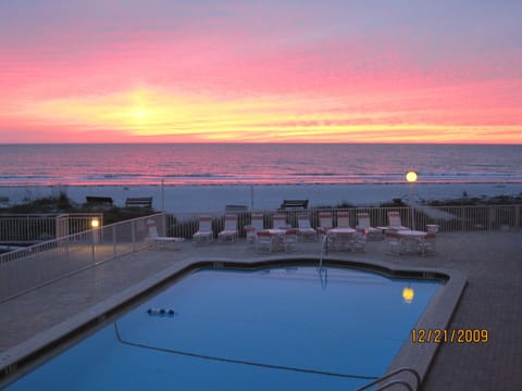 View in the evening from the private balcony