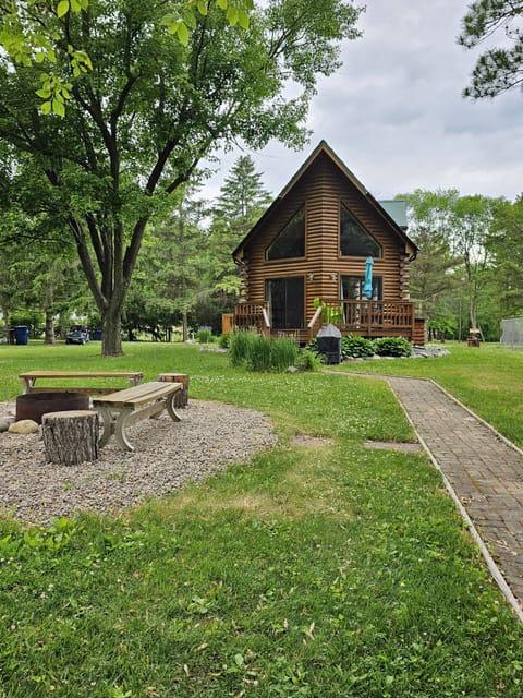 Back yard with fire pit