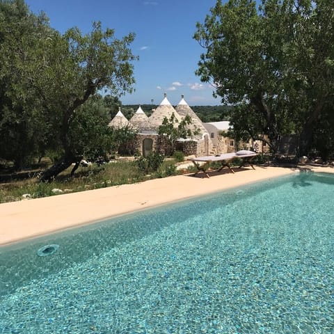 View of trullo from pool
