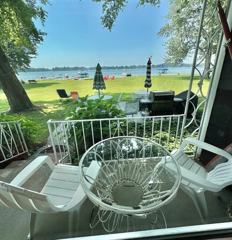 View of your yard and lake from living room