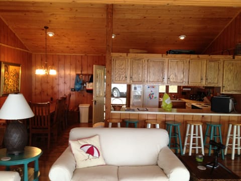 Interior, the lake is at your back in this view.