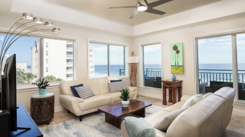 Living room with amazing ocean views!