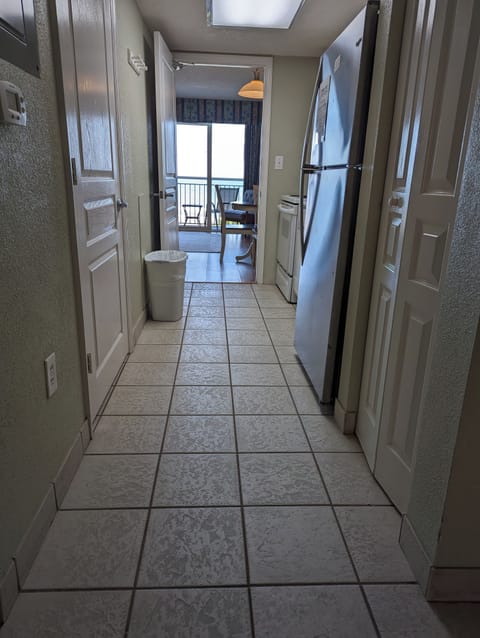 Bathroom is off of the kitchen